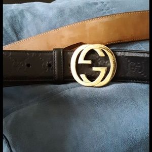 Gucci Guccissima Double G Interlocking Leather Bel